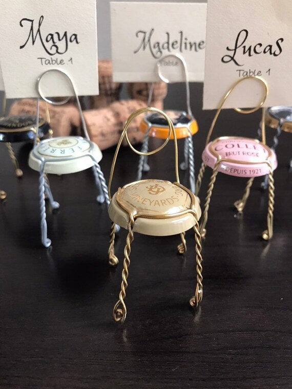 Champagne Chair Place Card Holders Set Of 10