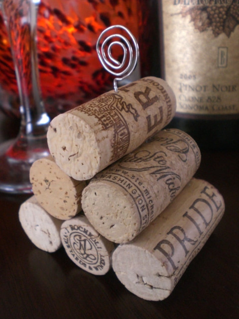 Wine Cork Pyramid Table Number Holder Photo Holder or Menu Etsy