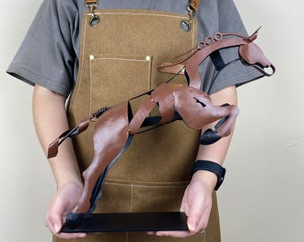 Handmade & Hand-painted Metal Horse Sculpture: Rustic Iron Art Decor