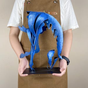 Hand-Forged Iron Horse Sculpture, Handmade Metal Art, Modern Home Decor Gift