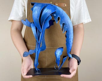 Hand-Forged Iron Horse Sculpture, Handmade Metal Art, Modern Home Decor Gift