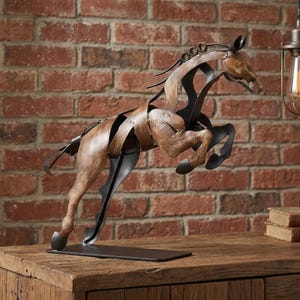 Handmade & Hand-painted Iron Horse Sculpture: 3D Metal Statue Art Desk Decor image 7
