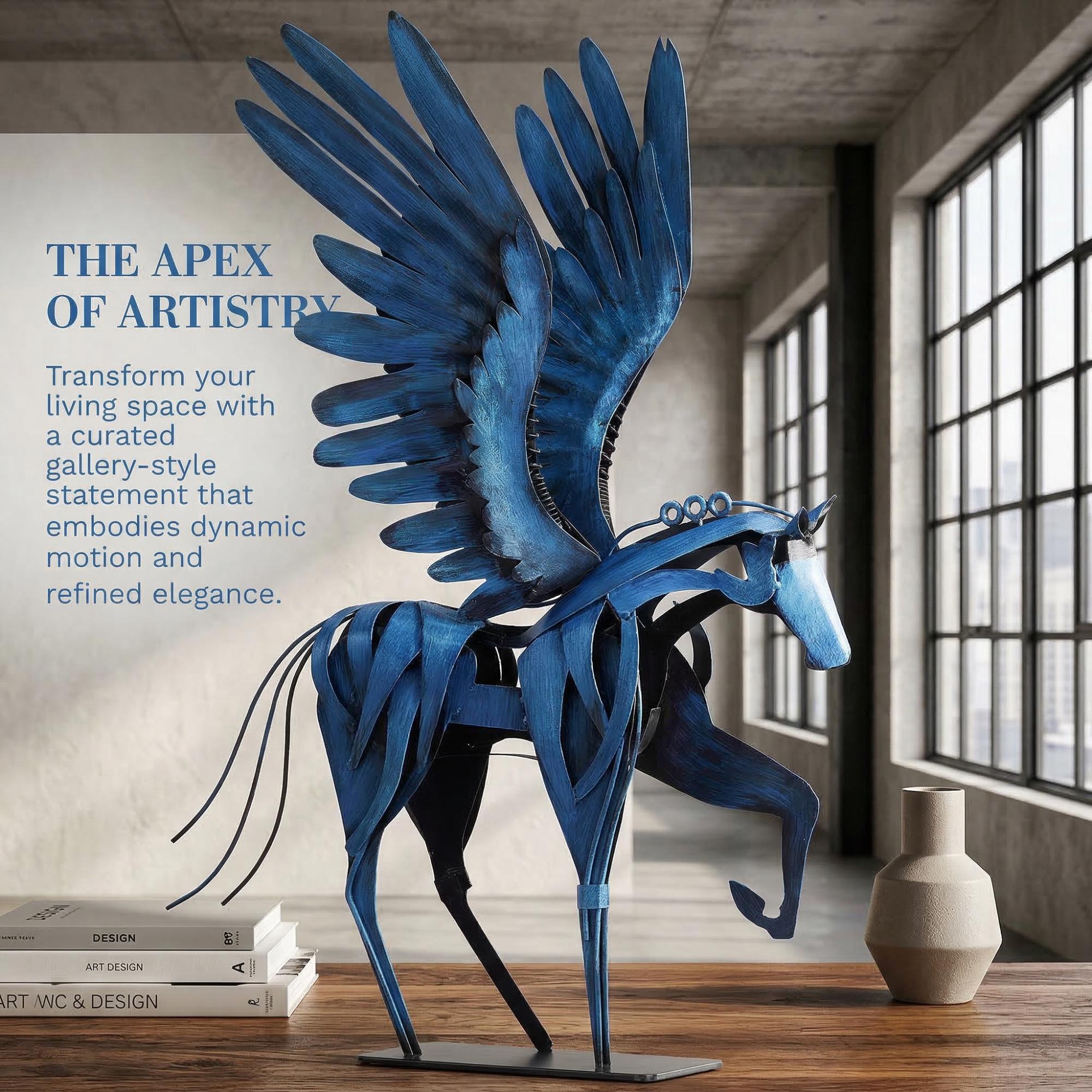Blue Horse Statue - Etsy