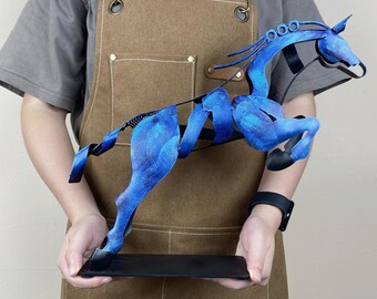 Handmade & Hand-painted Iron Horse Sculpture: Metal Art Decor for Horse Lovers