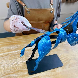 Handmade & Hand-painted Iron Horse Sculpture: 3D Metal Statue Art Desk Decor image 2