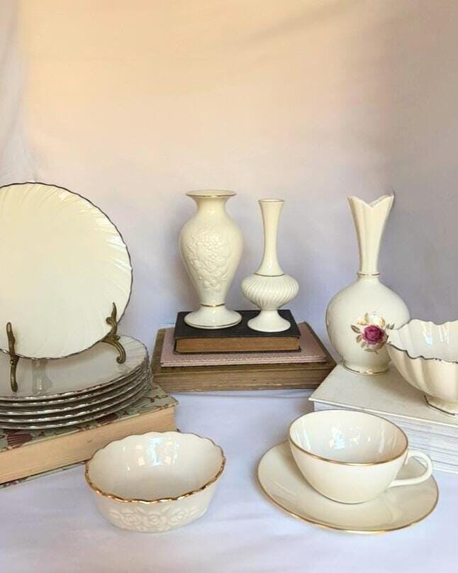 Vaso Lenox French Perle Bianco 20,3 Cm - Gres Di Pregio Con Perline In Rilievo Per Fiori O Arredamento