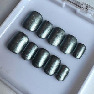 Silver Chrome Gel X Press On Nails
