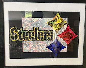 Custom NFL MLB NBA Team Logo Art | Handmade Collage from Real Sports Cards | Unique Gift for Fans & Collectors