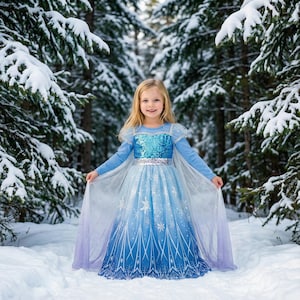 frozen elsa dress with long cape Disney Store Long Cape Frozen Princess Elsa Dress Ice Costume Gown Size  9-10 NEW