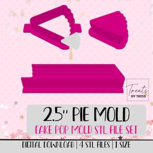 2.5 Inch Pie Cake Pop Mold STL File Set | Cutter, Plunger, Tray (Digital Download)
