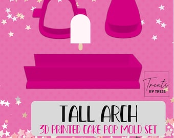 3D Printed Tall Arch Cake Pop Mold Set with Cutter & Plunger