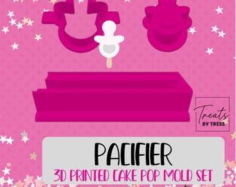 3D Printed Pacifier Cake Pop Mold Set with Cutter & Plunger