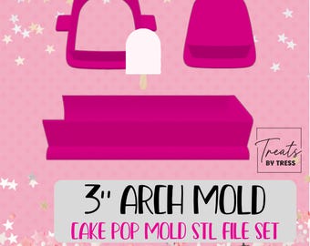 3 Inch Arch Cake Pop Mold STL File Set | Cutter, Plunger, Tray (Digital Download)