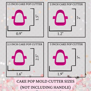 3D Printed Chunky Cakesicle Cake Pop Mold Set with Cutter & Plunger image 3