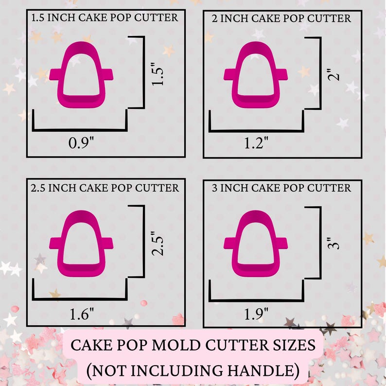 3D Printed Chunky Cakesicle Cake Pop Mold Set with Cutter & Plunger image 3