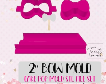 2 Inch Bow Cake Pop Mold STL File Set (Digital Download)