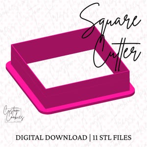 Plik STL z kwadratową foremką do ciastek | Projekt tabliczki (pobranie cyfrowe)