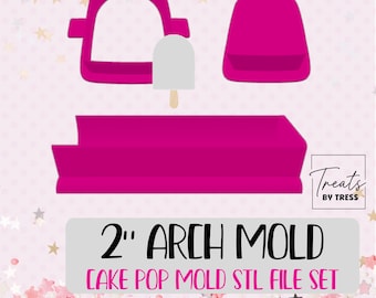 2 Inch Arch Cake Pop Mold STL File Set | Cutter, Plunger, Trays (Digital Download)