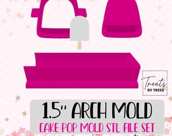 1.5" Arch Cake Pop Mold STL File Set | Cutter, Plunger, Tray (Digital Download)