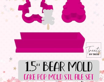 1,5" Bären-Cake-Pop-Form STL-Datei-Set (Digitaler Download)