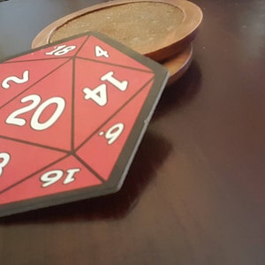 D20 Cocktail Bar Coasters Set of 6 72pt thick! Dungeons & Dragons DnD Pathfinder
