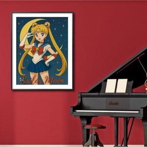 Sailor Moon Watercolor Wall Art | Handmade-Style Anime Poster | Magical Girl Printable Quote Decor | Instant Digital Download
