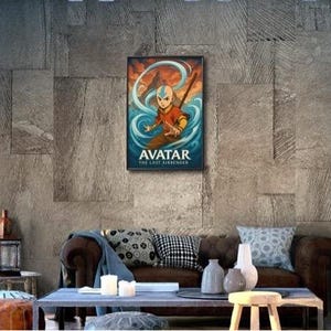 Airbender Anime Poster | Avatar Inspired Digital Wall Art | Aang Element Bending | Printable Anime Room Decor