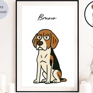 Custom Cartoon Pet Portrait, Funny Personalized Animal Illustration, Digital Download Gift, Cute & Funny Digital  Portrait, Pet Caricature