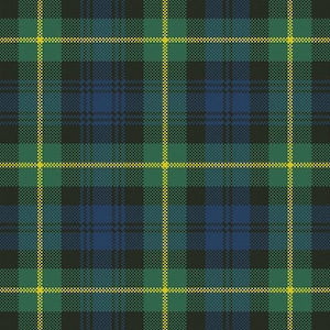 May include: A seamless pattern featuring a traditional tartan design. The pattern showcases a grid of intersecting lines in shades of green, blue, yellow, and black, creating a classic plaid effect. The design is suitable for textiles and backgrounds.