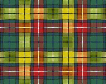 Scottish Tartan Cross Stitch Pattern Large - Buchanan