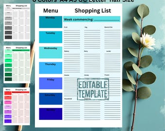 Printable Shopping List – Grocery List Template, Minimalist To-Do Planner, Instant Download PDF