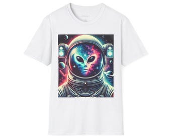 Alien Astronaut T-Shirt  Trippy Space Galaxy Tee
