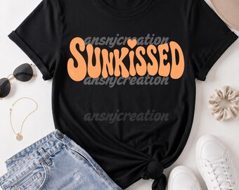 Letras grossas laranja beijadas pelo sol PNG Groovy