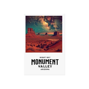 Poster - Monument Valley Arizona Vintage Nachthimmel Konstellationen Milchstraße