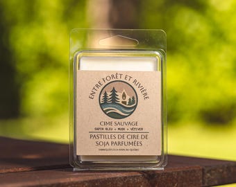 Pastilles de cire de soja Cime Sauvage | Fondants parfumés en cire de soja | Pastilles naturelles | Parfum maison | Fait main au Québec