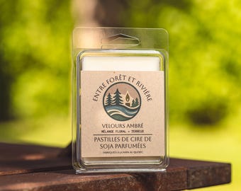 Pastilles de cire de soja Velours Ambré | Fondants parfumés en cire de soja | Pastilles naturelles | Parfum maison | Fait main au Québec
