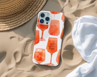 Aperol Summer Phone Case for Summer Case for iPhone Case 12 13 14 15 16 Pro Max + Aperol Spritz Phone Case for Her Giftful Phone Case Gift