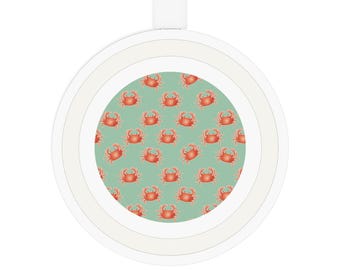 Crab Design Wireless Charging Pad - Fun Tech Accessory for Beach Lovers, Cute Gift for Ocean Enthusiasts, Unique Home Office Decor