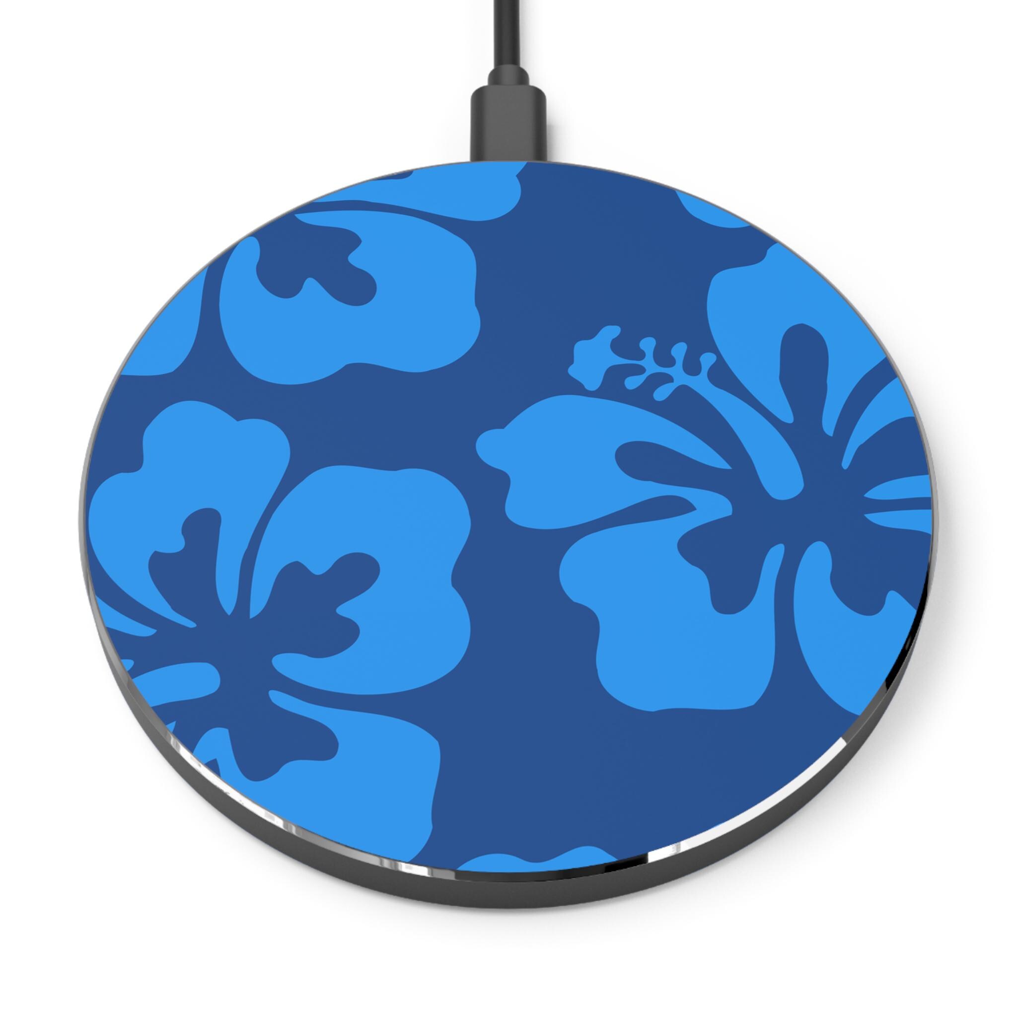 Tropical Floral Wireless Charger - Fast Charging Pad, Hibiscus Design, Home Decor, Tech Gift, Office Accessory, Summer Vibe