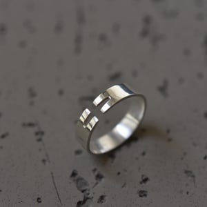 Handgemachter offener Bandring aus Sterlingsilber, minimalistischer verstellbarer Ring, moderner Unisex-Schmuck, einfaches geometrisches Geschenk für sie, Geburtstagsgeschenk