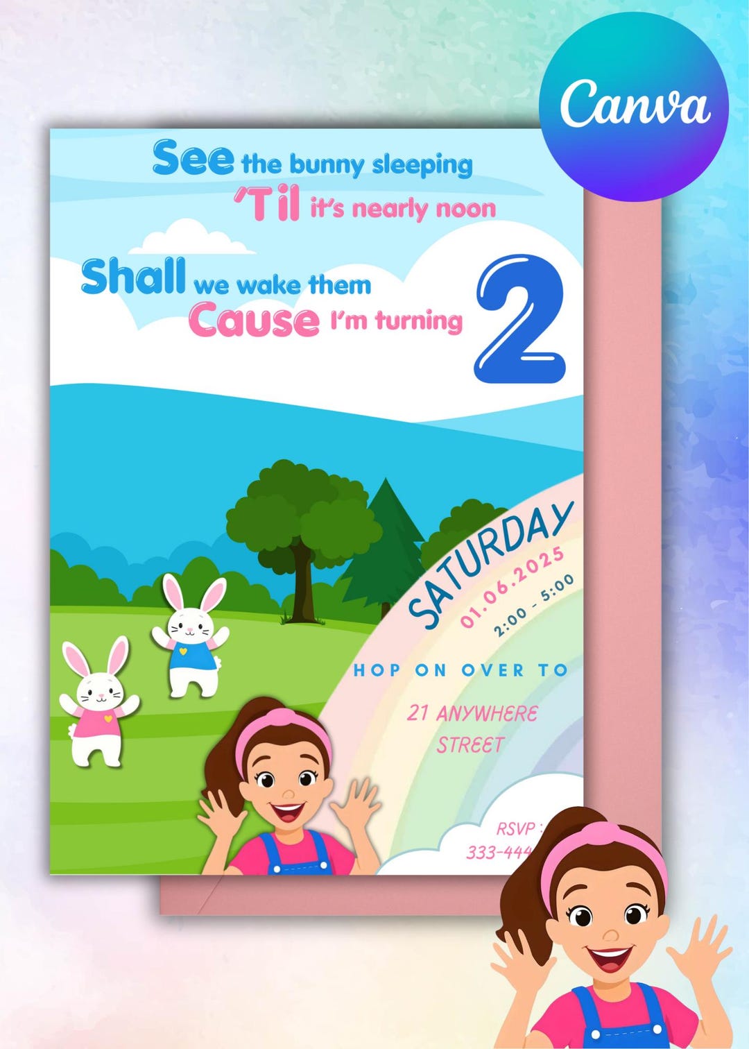 Ms Rachel Birthday Invitation, Digital Invitation, Editable Invitation ...