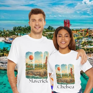 Personalized Unisex Cotton Tee Royal Caribbean - Perfect day at CocoCay Design, T-Shirt for Cruise, Vacation matching T-shirts - Cruise Tee