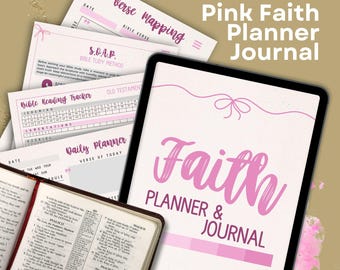 Christian Digital Planner, Bible Study Journal, Faith-Based Template (Digital Download)