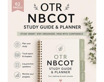NBCOT-studieguide och planerare | Förberedelser inför OTR-examen | 8-veckors studieplan | Redigerbar digital nedladdning