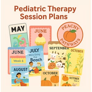 52 Weeks of Downloadable Session Plans for Pediatric Therapy - Developmental, Speech and Occupational Therapy