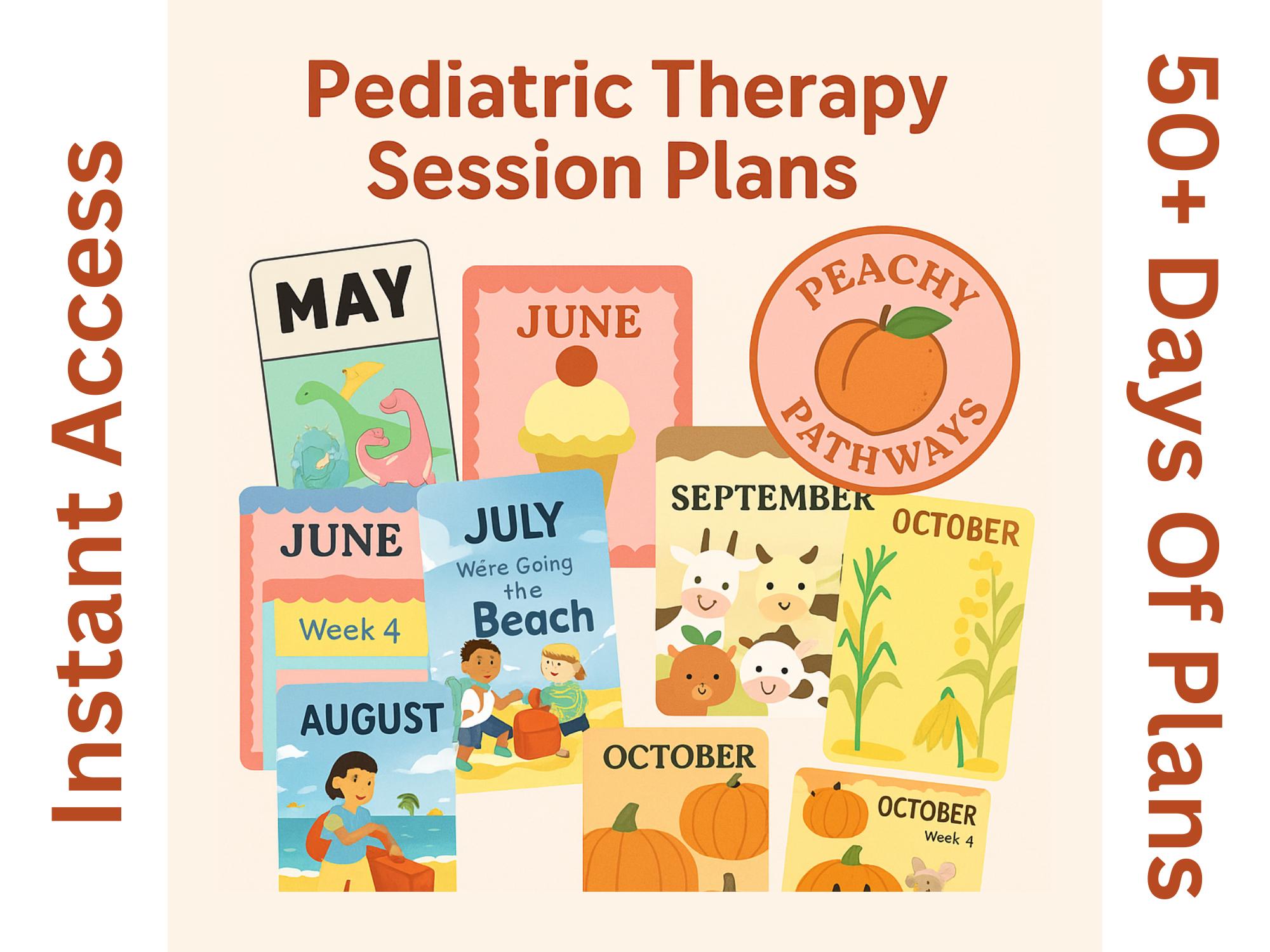 52 Weeks of Downloadable Session Plans for Pediatric Therapy - Developmental, Speech and Occupational Therapy
