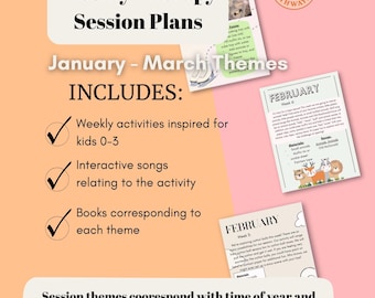 Pediatric Developmental/ Speech Therapy Session Plans - 12 WEEKS Themed January through March