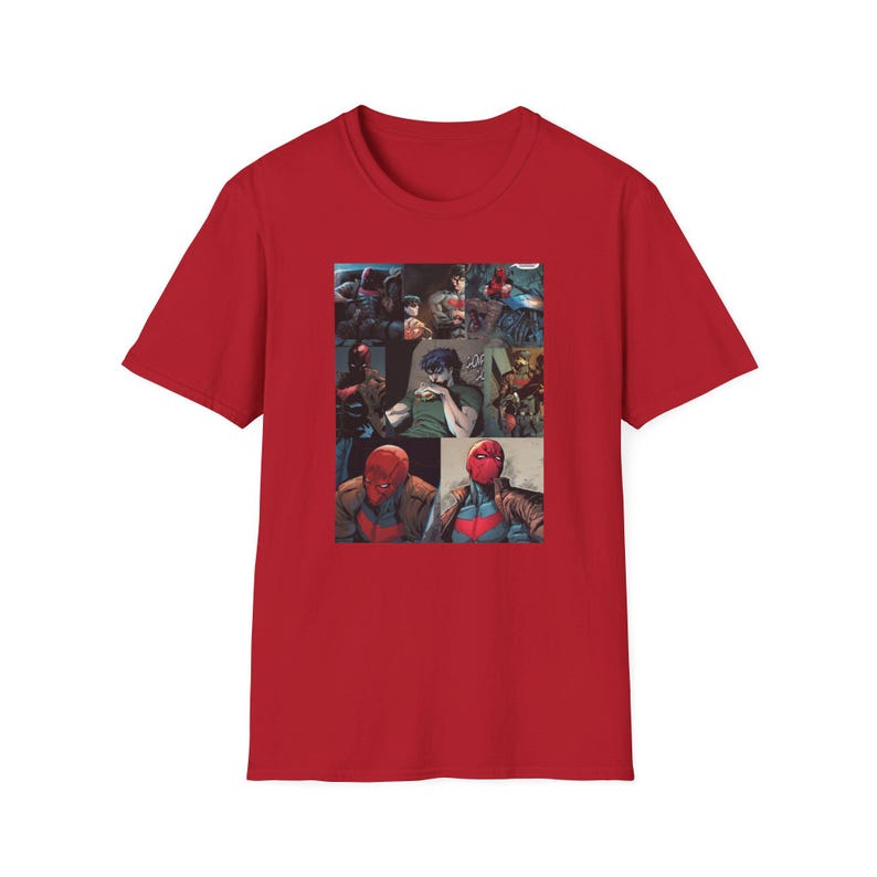 Red Hood/Jason Todd Retro Collage Unisex T-Shirt, DC Comics Fans Gift, Superhero Shirt, Geek Apparel, Comic Book Clothing, Retro Graphic Tee image 9