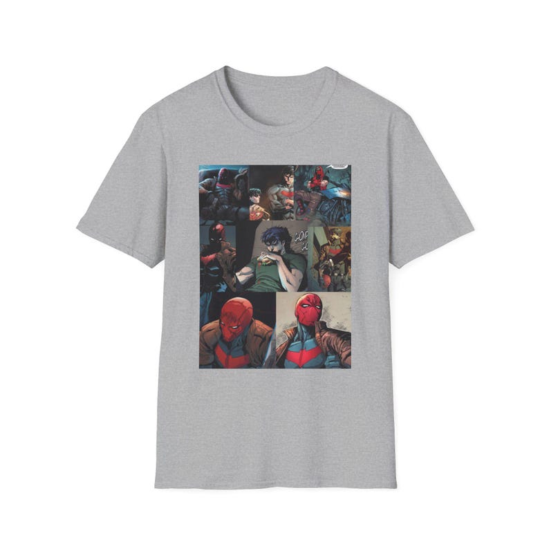 Red Hood/Jason Todd Retro Collage Unisex T-Shirt, DC Comics Fans Gift, Superhero Shirt, Geek Apparel, Comic Book Clothing, Retro Graphic Tee image 4