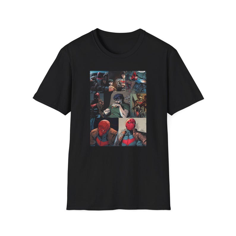 Red Hood/Jason Todd Retro Collage Unisex T-Shirt, DC Comics Fans Gift, Superhero Shirt, Geek Apparel, Comic Book Clothing, Retro Graphic Tee image 3